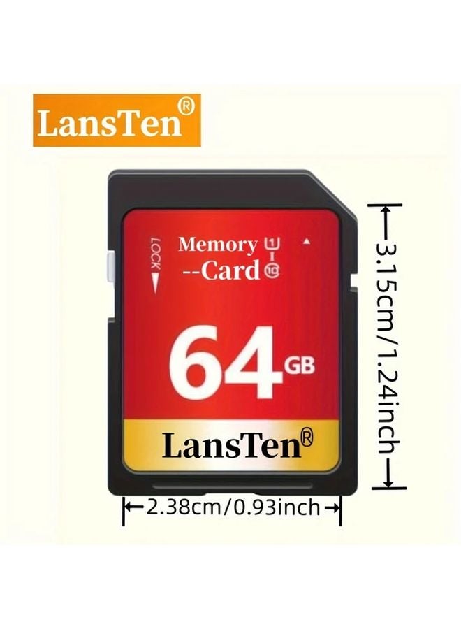 LansTen بطاقة ذاكرة عالية السرعة 64 جيجابايت فئة 10 للكاميرا سعة الفيديو - Image 2